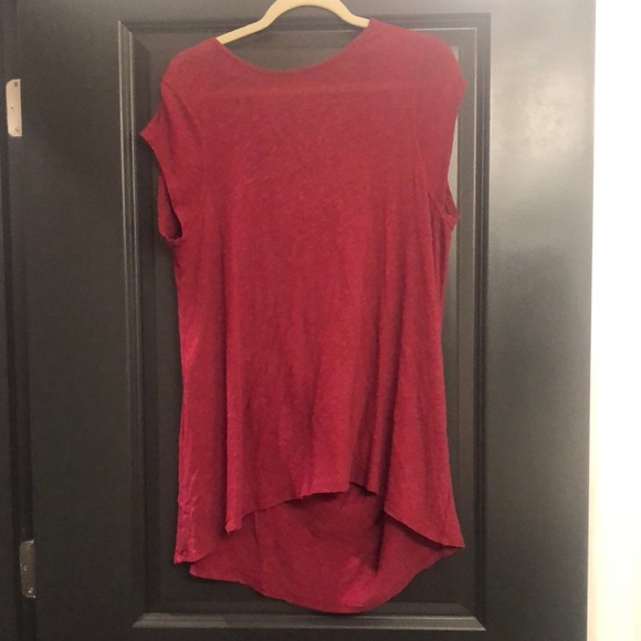 Free People Tops - Free People Red Open Back Tunic Tee